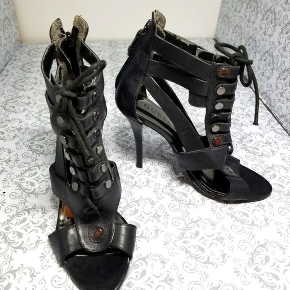 Guess Black lace up heels - Picture 1 of 3